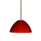 Besa Lighting Tessa Stem Pendant, Red Matte, Satin Nickel Finish, 1x75W Incandescent 1TT-420131-SN - alternate 1